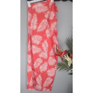 Apricot Floral Asymmetric Side Slit Maxi Dress
